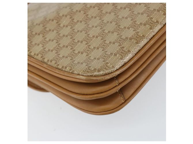 Céline Borsa a Spalla in Tela Macadam CELINE in Pelle PVC Beige Oro Auth 153390 D'oro - vista 16