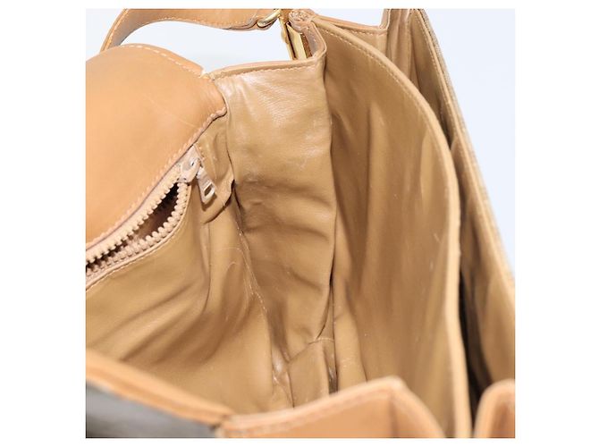 Céline Borsa a Spalla in Tela Macadam CELINE in Pelle PVC Beige Oro Auth 153390 D'oro - vista 20