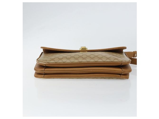 Céline Borsa a Spalla in Tela Macadam CELINE in Pelle PVC Beige Oro Auth 153390 D'oro - vista 5