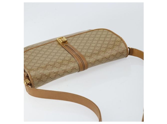 Céline Borsa a Spalla in Tela Macadam CELINE in Pelle PVC Beige Oro Auth 153390 D'oro - vista 6