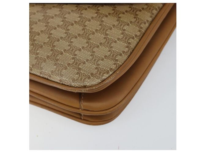 Céline Borsa a Spalla in Tela Macadam CELINE in Pelle PVC Beige Oro Auth 153390 D'oro - vista 9