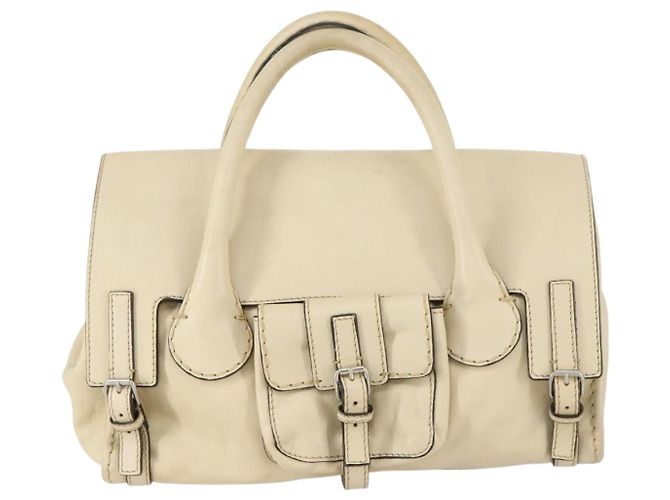 Chloé Borsa Boston in pelle beige e argento Chloe Edith Auth bs30503 - vista 13