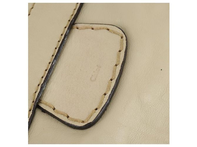 Chloé Borsa Boston in pelle beige e argento Chloe Edith Auth bs30503 - vista 18