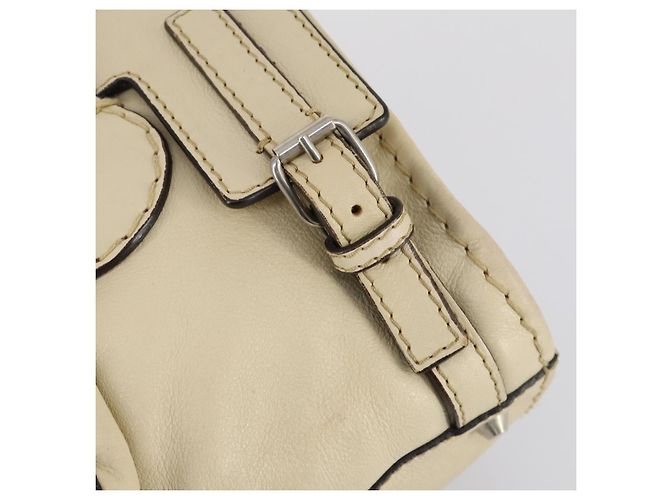 Chloé Borsa Boston in pelle beige e argento Chloe Edith Auth bs30503 - vista 19