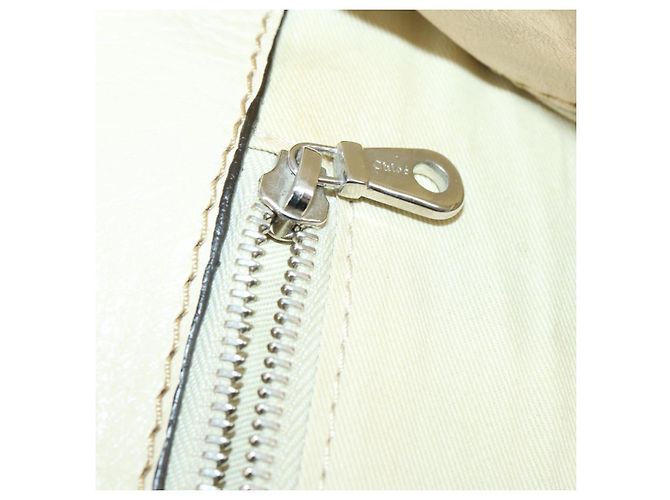 Chloé Borsa Boston in pelle beige e argento Chloe Edith Auth bs30503 - vista 23