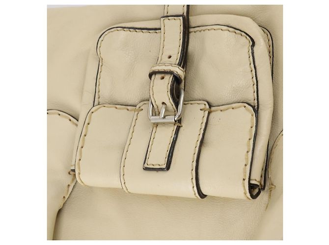 Chloé Borsa Boston in pelle beige e argento Chloe Edith Auth bs30503 - vista 25