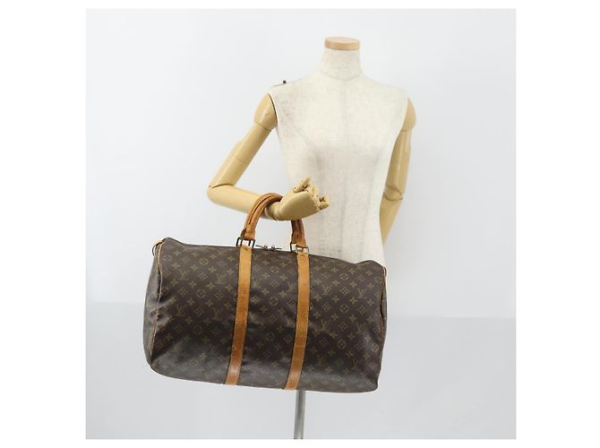 LOUIS VUITTON Borsa Boston Monogram Keepall 50 M41426 LV Auth 147844 Monogramma - vista 21