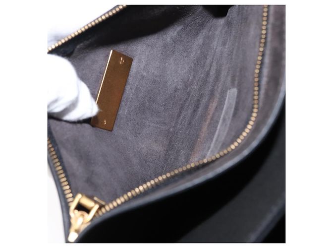 Givenchy Borsa a spalla con catena in pelle nera e oro Auth BA7680 Nero D'oro - vista 12