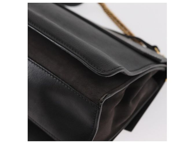 Givenchy Borsa a spalla con catena in pelle nera e oro Auth BA7680 Nero D'oro - vista 18