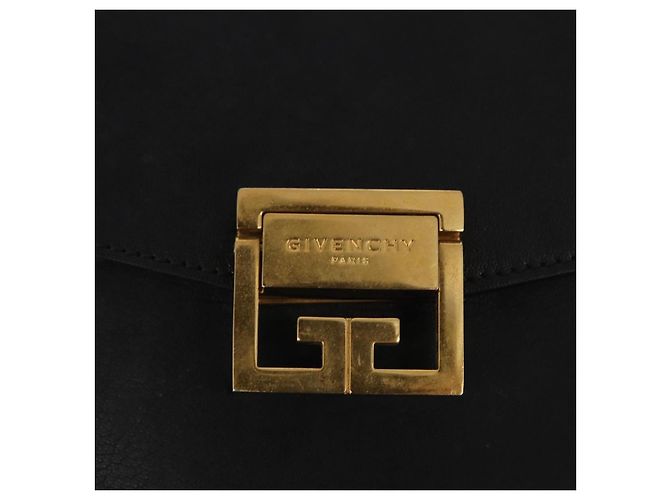 Givenchy Borsa a spalla con catena in pelle nera e oro Auth BA7680 Nero D'oro - vista 19