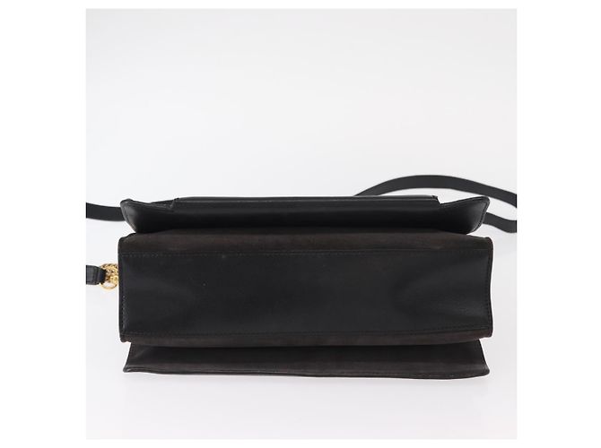 Givenchy Borsa a spalla con catena in pelle nera e oro Auth BA7680 Nero D'oro - vista 5