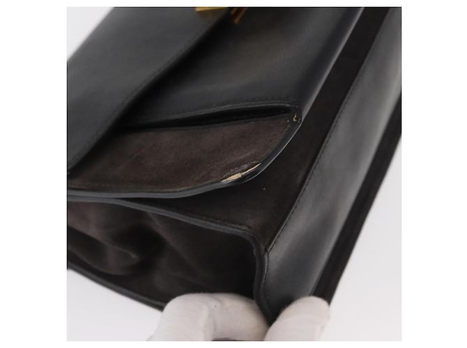 Givenchy Borsa a spalla con catena in pelle nera e oro Auth BA7680 Nero D'oro - vista 9