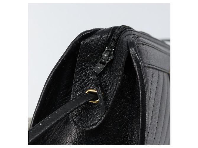 Borsa a Spalla Christian Dior in Pelle Nera e Oro Auth SW1767 Nero D'oro - vista 10