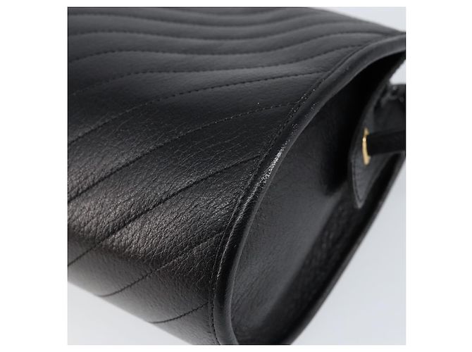Borsa a Spalla Christian Dior in Pelle Nera e Oro Auth SW1767 Nero D'oro - vista 15
