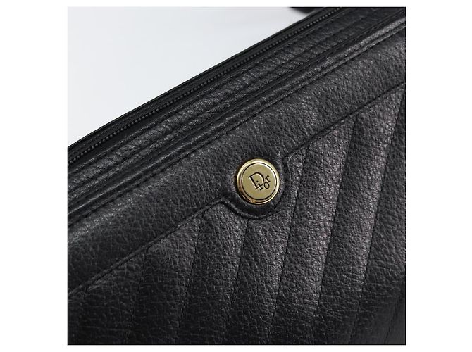Borsa a Spalla Christian Dior in Pelle Nera e Oro Auth SW1767 Nero D'oro - vista 17