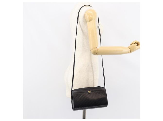 Borsa a Spalla Christian Dior in Pelle Nera e Oro Auth SW1767 Nero D'oro - vista 20