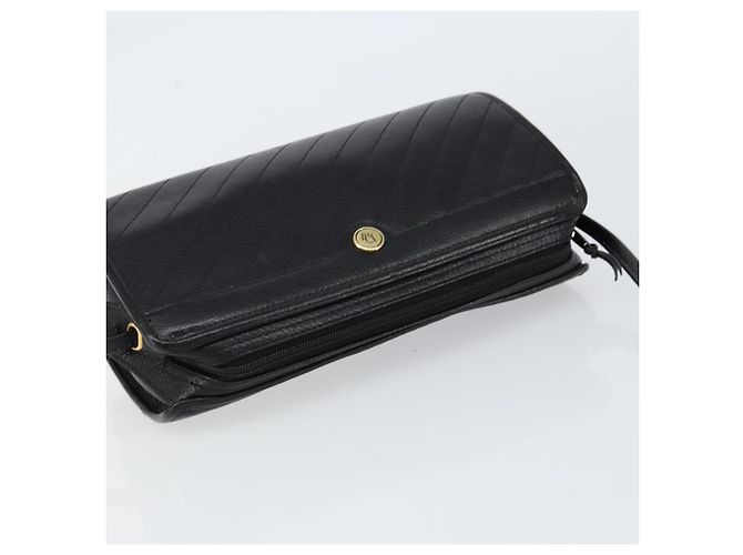Borsa a Spalla Christian Dior in Pelle Nera e Oro Auth SW1767 Nero D'oro - vista 6