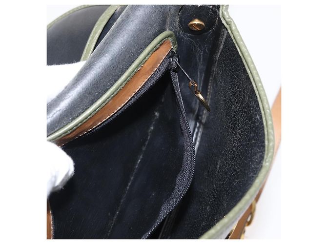 Borsa a Spalla Christian Dior in Pelle Verde Oro Auth bs30968 D'oro - vista 12