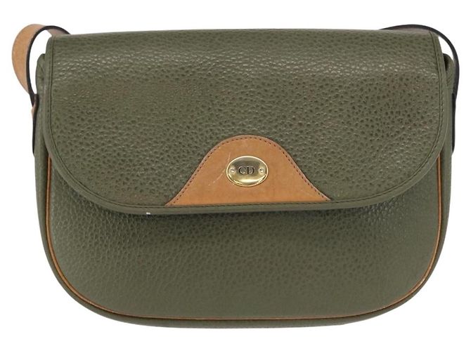 Borsa a Spalla Christian Dior in Pelle Verde Oro Auth bs30968 D'oro - vista 13