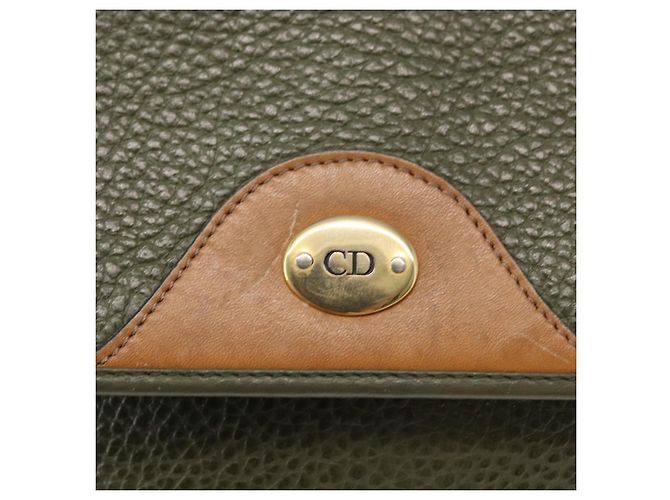 Borsa a Spalla Christian Dior in Pelle Verde Oro Auth bs30968 D'oro - vista 17