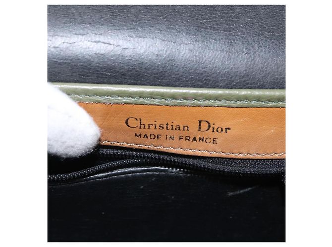 Borsa a Spalla Christian Dior in Pelle Verde Oro Auth bs30968 D'oro - vista 18