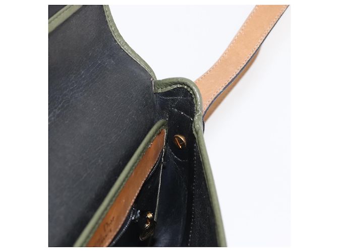 Borsa a Spalla Christian Dior in Pelle Verde Oro Auth bs30968 D'oro - vista 19