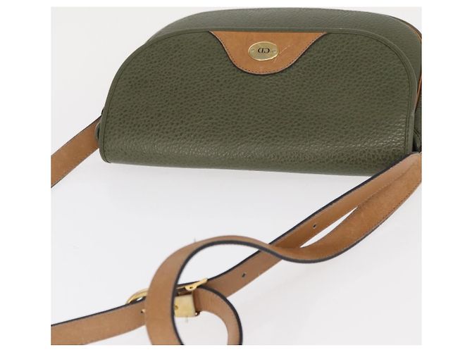 Borsa a Spalla Christian Dior in Pelle Verde Oro Auth bs30968 D'oro - vista 6