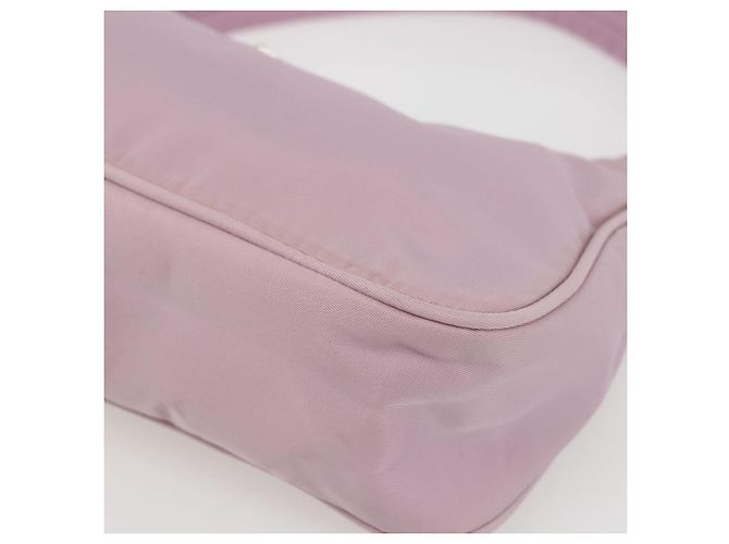 PRADA Borsa a mano in nylon rosa argento Auth 156269 - vista 10