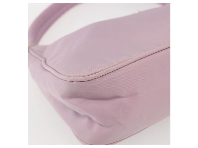 PRADA Borsa a mano in nylon rosa argento Auth 156269 - vista 11