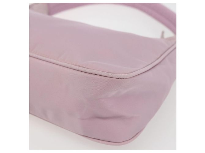 PRADA Borsa a mano in nylon rosa argento Auth 156269 - vista 12