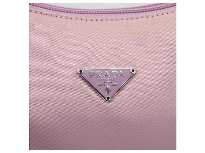 PRADA Borsa a mano in nylon rosa argento Auth 156269 - vista 14