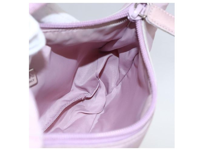 PRADA Borsa a mano in nylon rosa argento Auth 156269 - vista 18