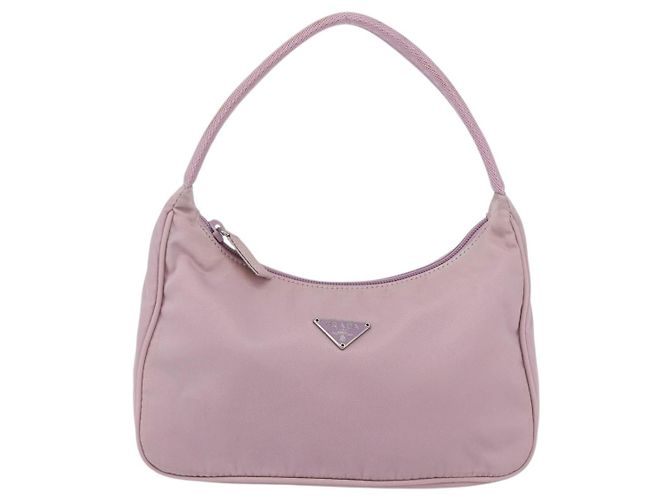 PRADA Borsa a mano in nylon rosa argento Auth 156269 - vista 2