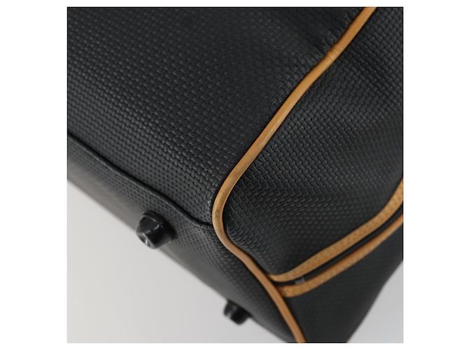 Borsa Boston in PVC pelle nera e marrone Auth bs31405 di SAINT LAURENT Nero - vista 12