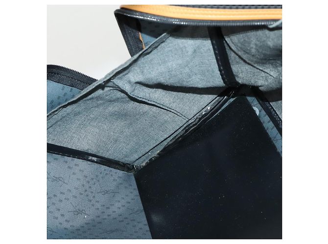 Borsa Boston in PVC pelle nera e marrone Auth bs31405 di SAINT LAURENT Nero - vista 18