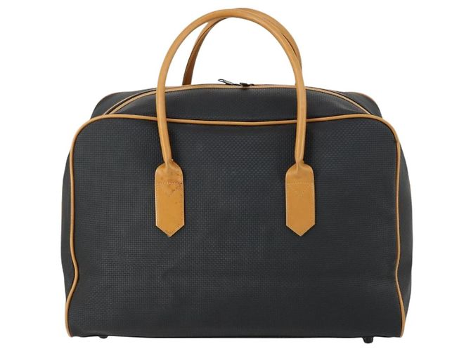 Borsa Boston in PVC pelle nera e marrone Auth bs31405 di SAINT LAURENT Nero - vista 3