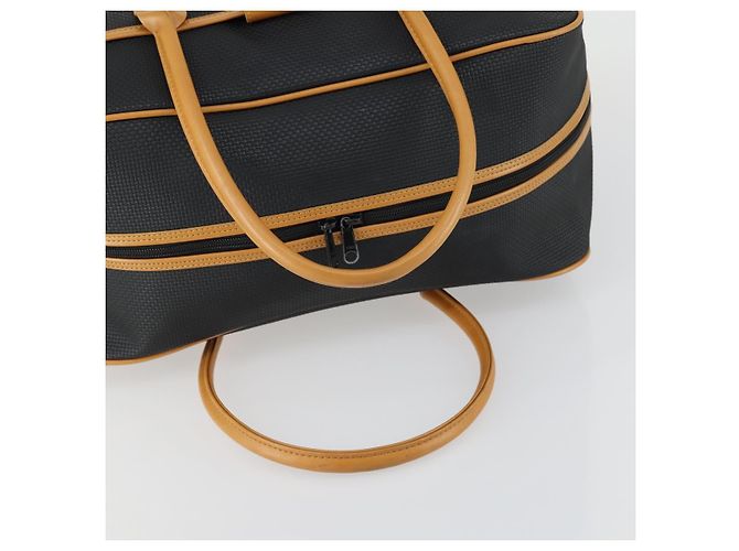 Borsa Boston in PVC pelle nera e marrone Auth bs31405 di SAINT LAURENT Nero - vista 7