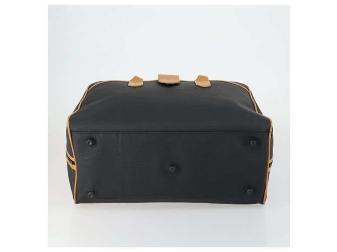 Borsa Boston in PVC pelle nera e marrone Auth bs31405 di SAINT LAURENT Nero - vista 9