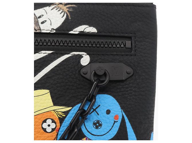 LOUIS VUITTON Pochette A4 Monogram Taurillon LV Friend M80147 Auth LV 156664SM Nero - vista 16