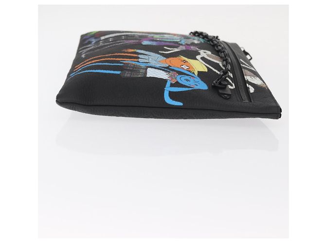 LOUIS VUITTON Pochette A4 Monogram Taurillon LV Friend M80147 Auth LV 156664SM Nero - vista 4