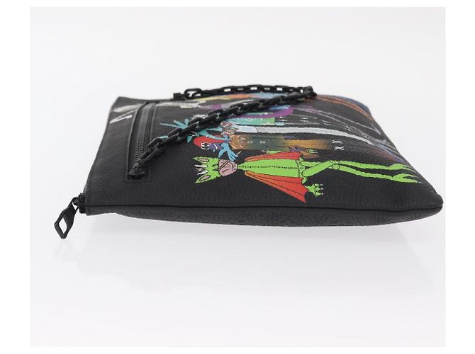 LOUIS VUITTON Pochette A4 Monogram Taurillon LV Friend M80147 Auth LV 156664SM Nero - vista 5