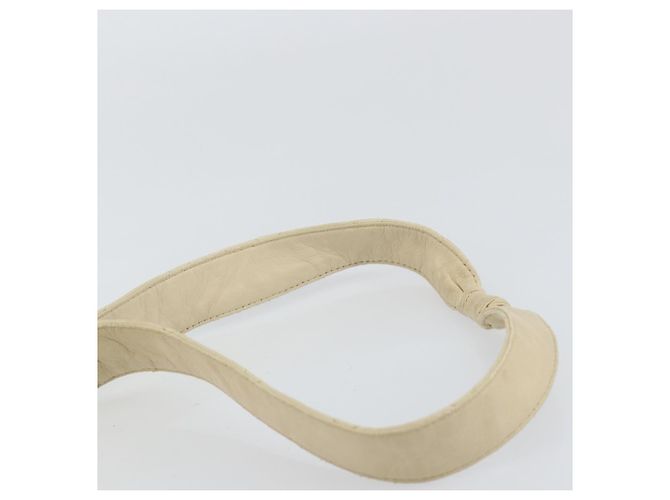 CHANEL Borsa a Spalla Matelassé in Pelle di Agnello Bianco Oro CC Auth 156813 D'oro - vista 8