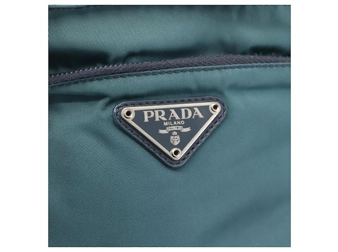 Borsa a Spalla PRADA in Nylon Blu Argento Autentica 155943 - vista 15