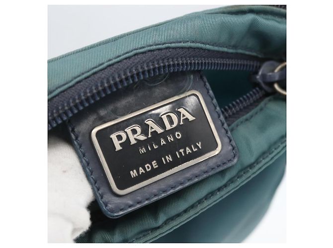 Borsa a Spalla PRADA in Nylon Blu Argento Autentica 155943 - vista 17