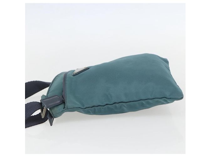 Borsa a Spalla PRADA in Nylon Blu Argento Autentica 155943 - vista 4