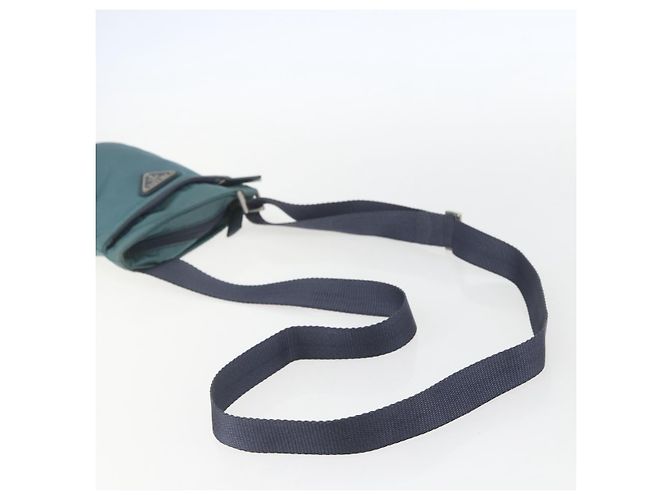 Borsa a Spalla PRADA in Nylon Blu Argento Autentica 155943 - vista 7