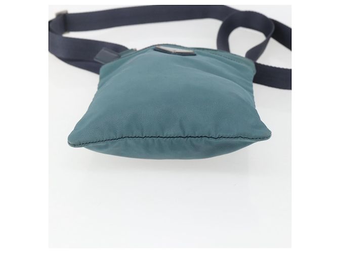 Borsa a Spalla PRADA in Nylon Blu Argento Autentica 155943 - vista 9