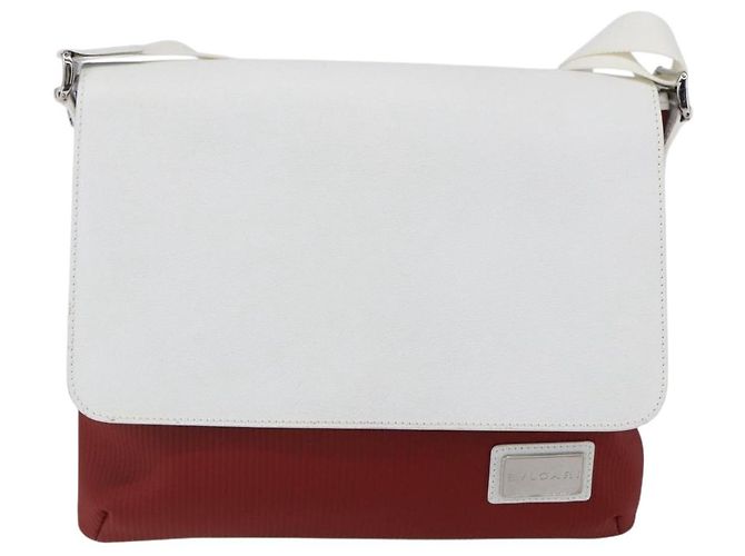 Bulgari Borsa a Spalla BVLGARI in Pelle Rossa e Bianca Auth BA6910 Bianco Rosso - vista 13