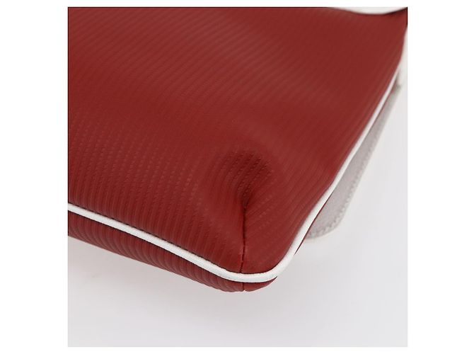 Bulgari Borsa a Spalla BVLGARI in Pelle Rossa e Bianca Auth BA6910 Bianco Rosso - vista 15