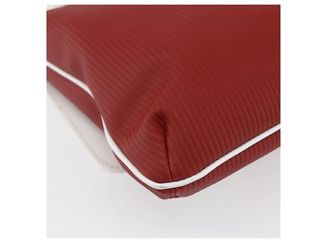 Bulgari Borsa a Spalla BVLGARI in Pelle Rossa e Bianca Auth BA6910 Bianco Rosso - vista 16